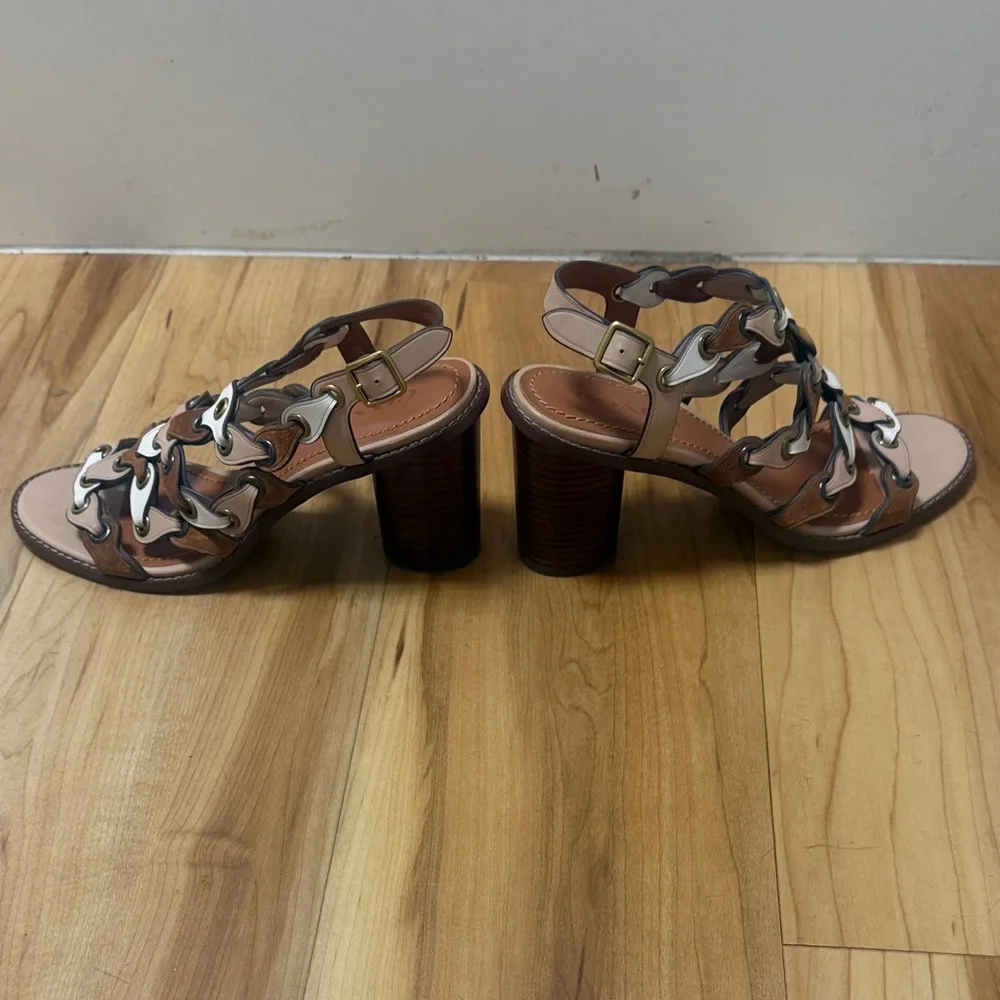 Coach 1941 Coachlink Sandals in the Saddle/Beechwood/Chalk colorway size 8.5 - Picture 10 of 11